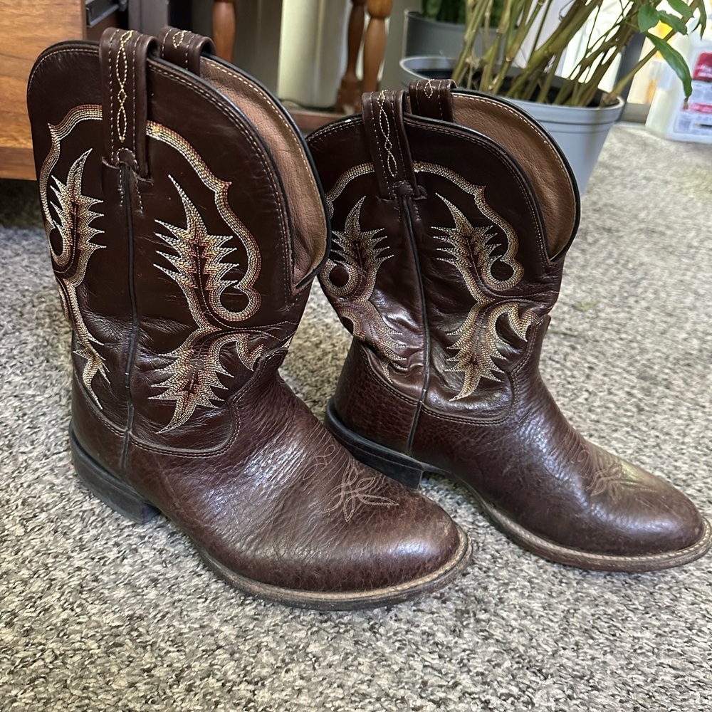 Tony Lama Brown Leather Western Boots
